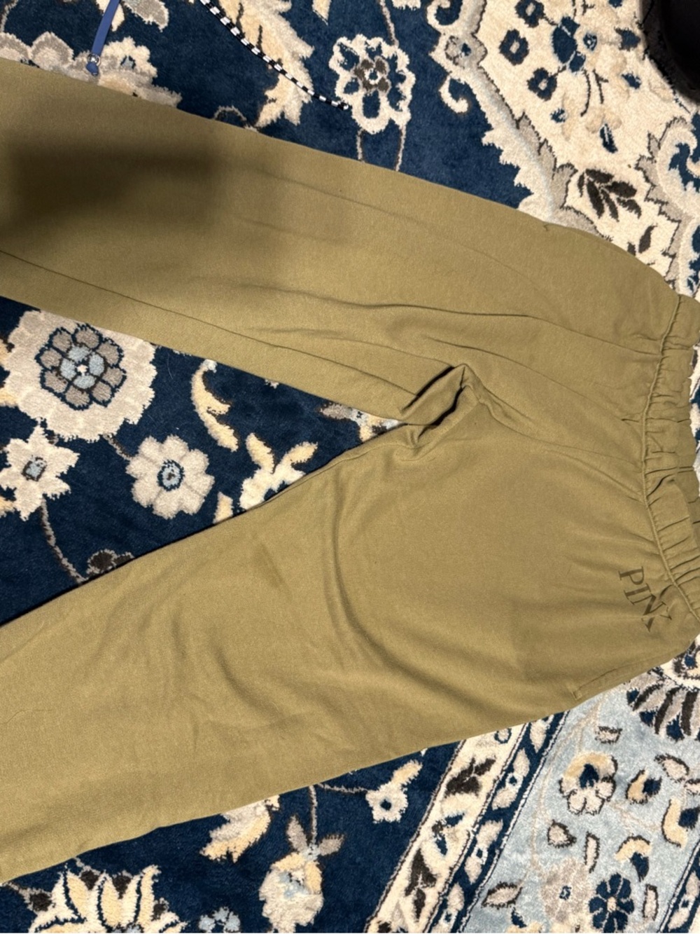 PINK Victoria's Secret Olive Green Fleece Waistband Sweatpants